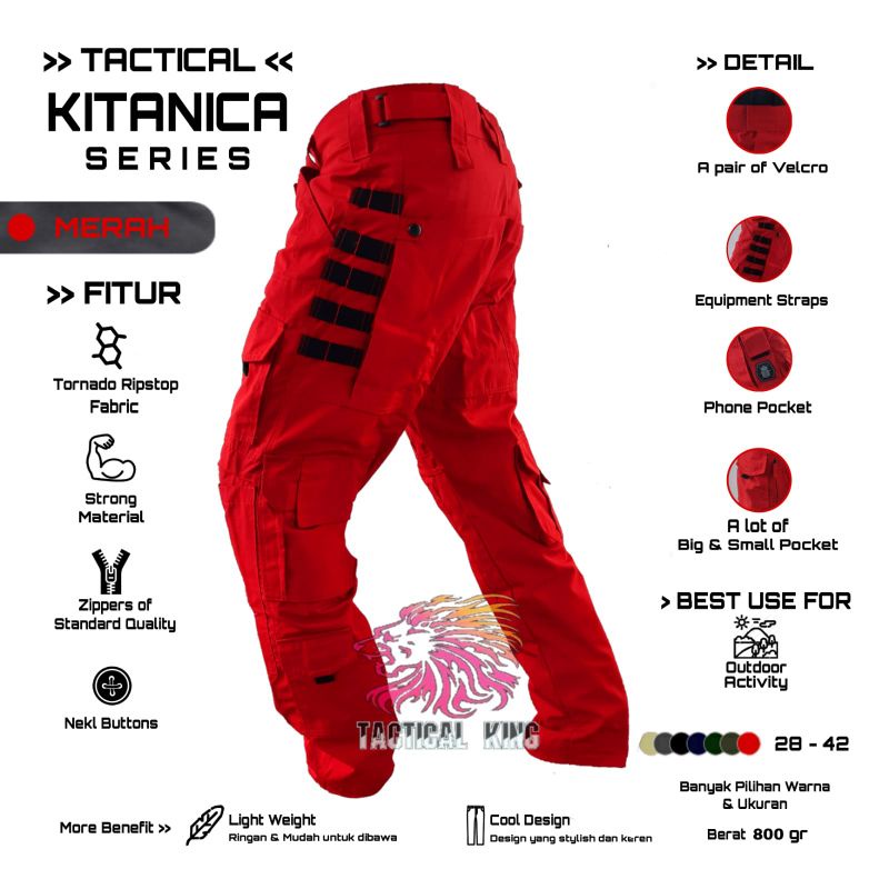 (LIMITED EDITION)Celana kitanica panjang merah/celana tactical/celana taktikal kitanika