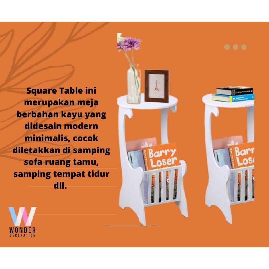 Meja Sudut Meja Kopi Meja Samping Ranjang Meja Aesthetic Meja Sudut Minimalis Serbaguna Meja Sudut Bulat Table Minimalis -Wonderdekorasi