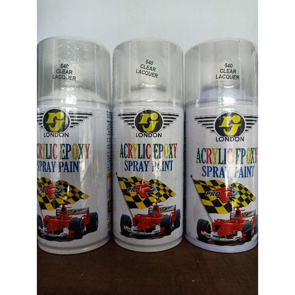 Cat Semprot / Pylox RJ London (Dull Black Hitam Doff, Clear Lacquer Anti Gores, Silver, White Putih,