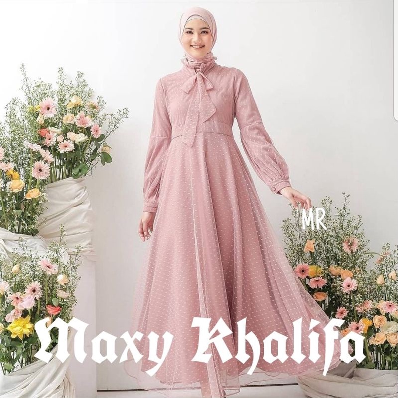 MAXY KHALIFA TILE, FURING, GAMIS HIJAB MUSLIM, MAXY DRESS