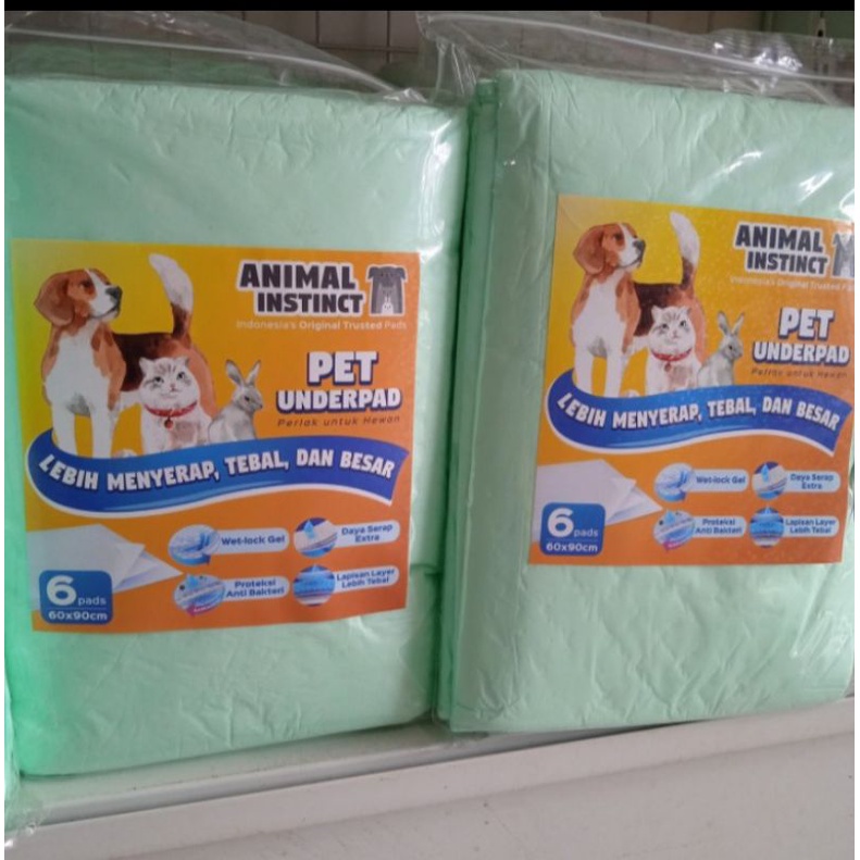 UNDERPAD Anjing kucing kelinci 60x90cm isi 6 pcs