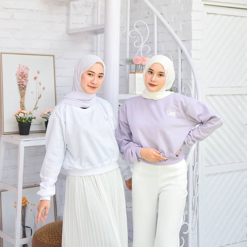OT LEE CROOPE / SWEATER CROP MURAH / FASHION WANITA / FLEECE