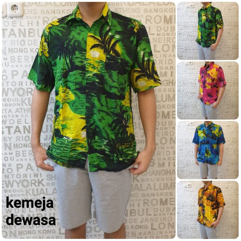 baju Bali pantai kemeja XL  dewasa tgn pendek