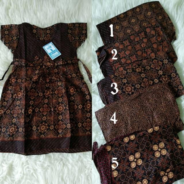 Dress batik anak coklat manis