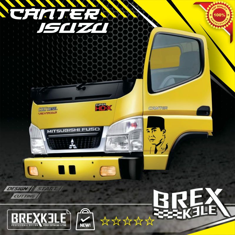 cutting stiker wajah pintu truck canter isuzu new desain