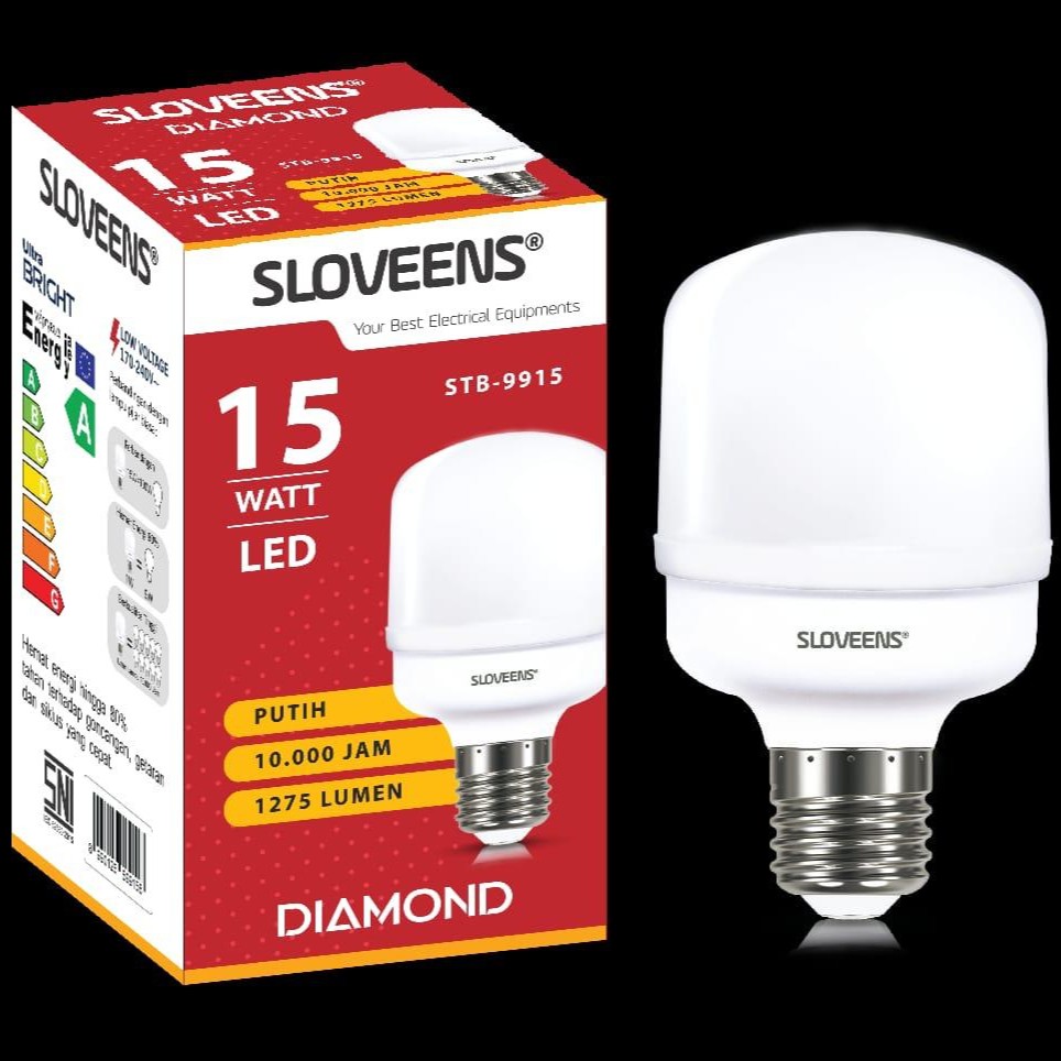 Paket 10 Pcs Sloveens Diamond Lampu Bohlam LED Capsule 15 Watt - Cahaya Putih