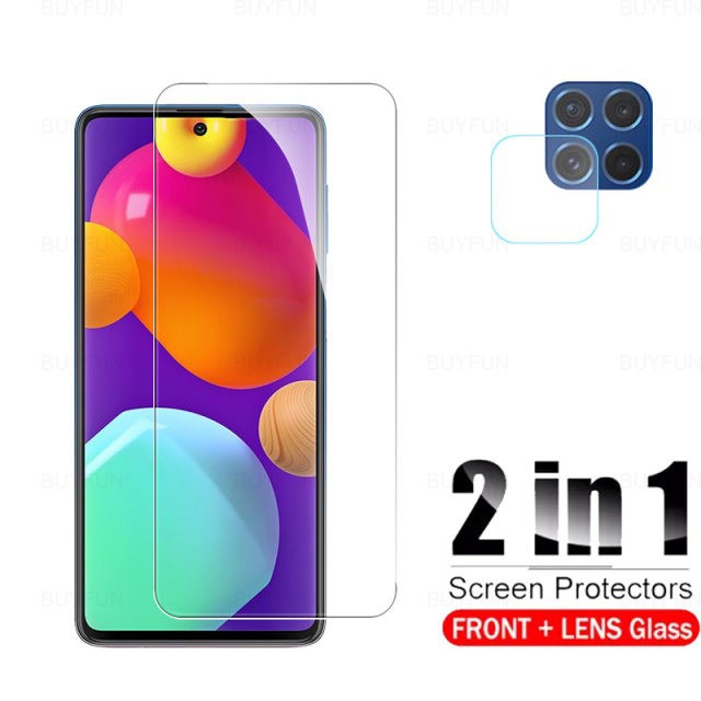 SAMSUNG GALAXY M62 TEMPERED GLASS 2IN1 FULL LAYAR &amp; KAMERA