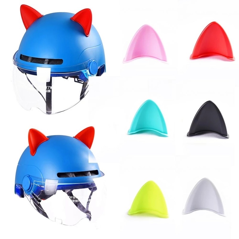 [Car Motorcycle Helmet Cat Ears Stickers][Motocross Full Face Off Road Helmet Decor Supplies ][Halloween Party Cosplay Props Styling]