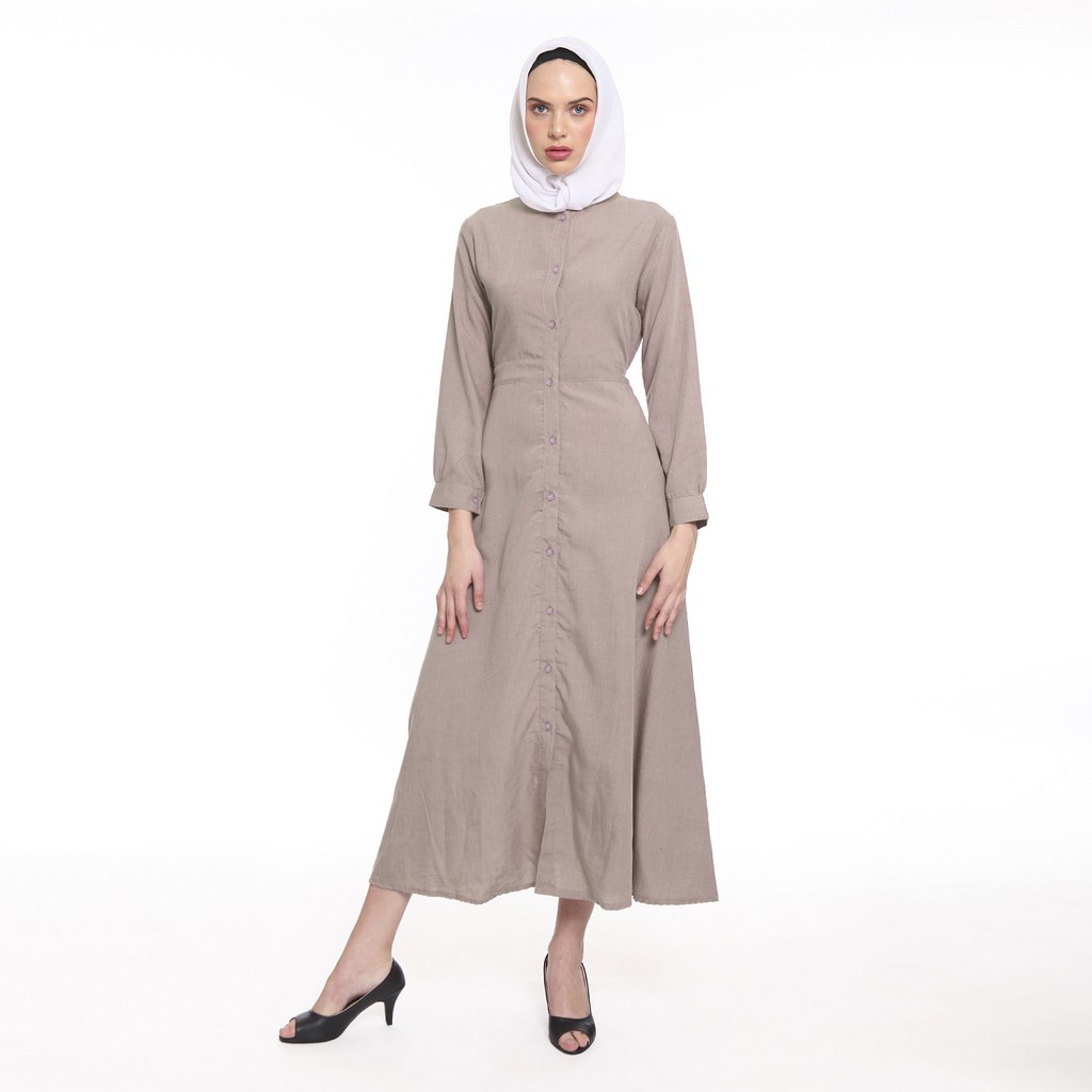 Tunik Panjang Lengan Panjang Wanita Muslimah Kancing Full - XSHOP Catriona