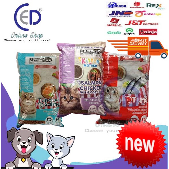 MAKANAN KUCING MARKOTOPS ADULT &amp; KITTEN 7KG=7PCS (EKSPEDISI)