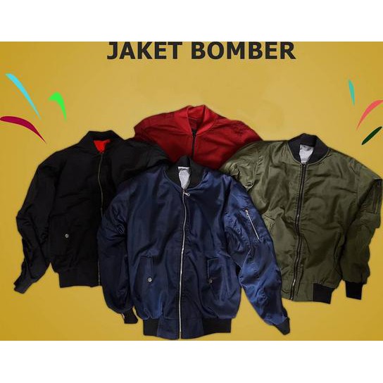 New Style Bomber Parasut Polos Murah - Jaket Bomber Pria Wanita - Hitam, M