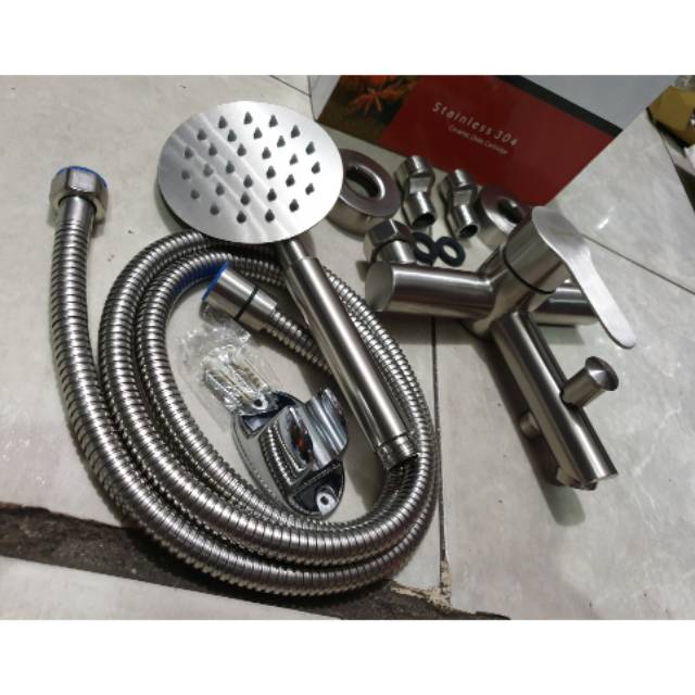 Kran bathub panas dingin stainless 304 + shower mandi