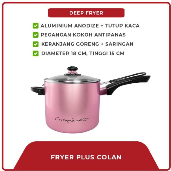 Panci Goreng Maspion Mikado Multi Fryer 18cm Deep Fryer Maspion Panci Tutup Kaca Panci Alumunium