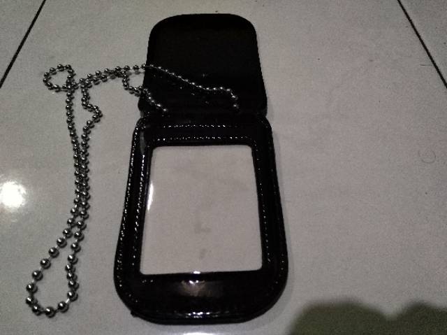 

HJK Name tag dompet kta kulit plus kalung bola] glossy kilap