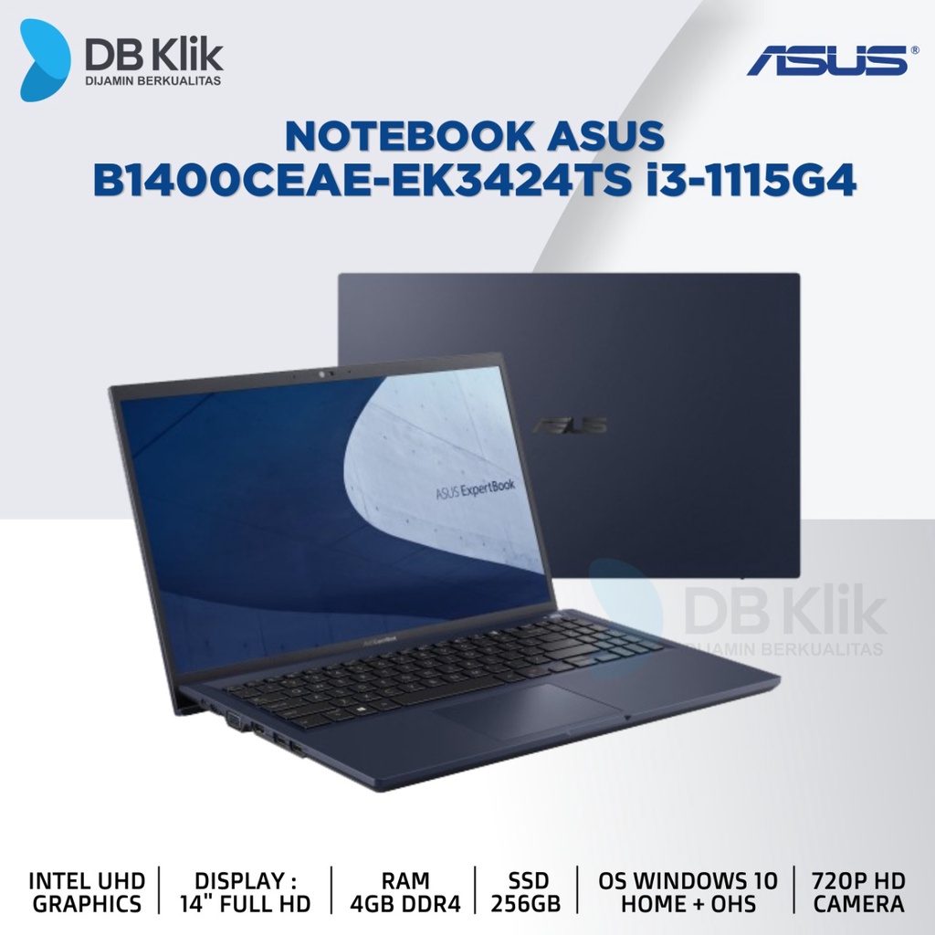 Notebook ASUS B1400CEAE-EK3424TS i3-1115G4 4GB 256GB NoDVD W10+OHS 14&quot;