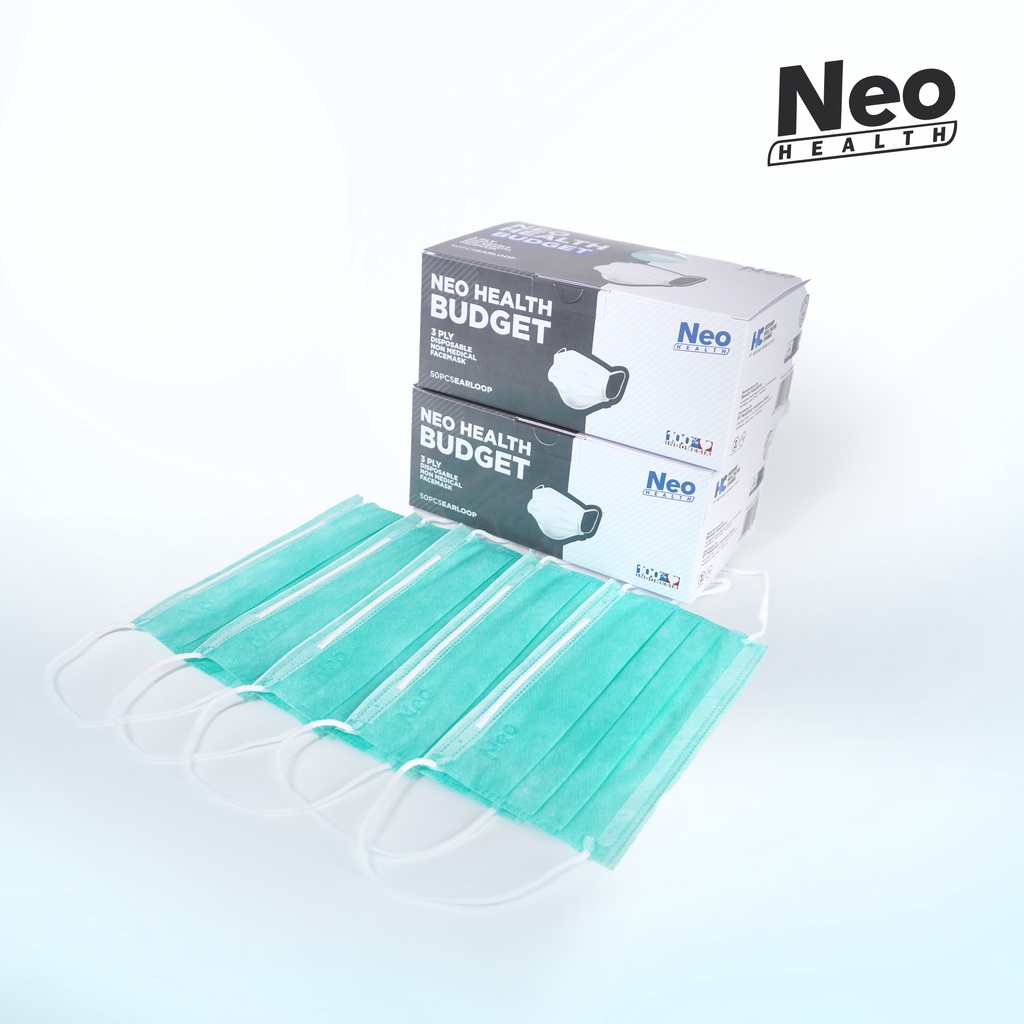 Neo - Budget Mask '50S 3 ply Neo budget 3 Ply Perbox Isi 50 Pcs Termurah