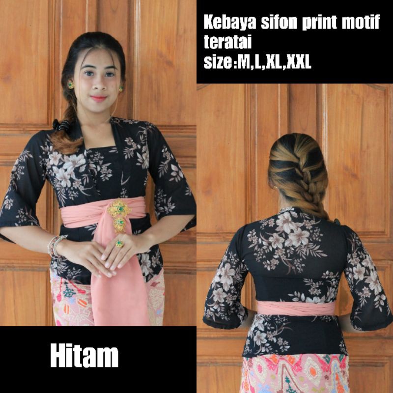 Kebaya sifon print motif teratai/kebaya sifon print/kebaya modern/kebaya bali/kebaya murah