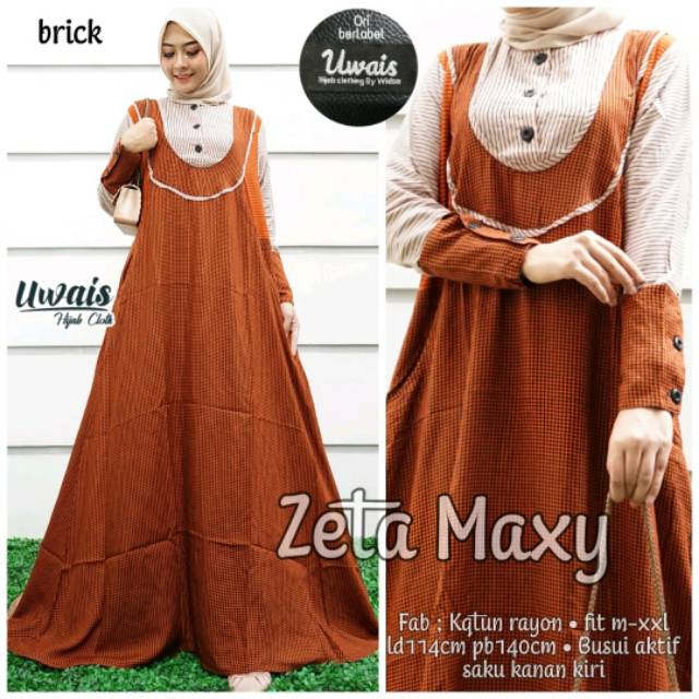 Zeta Maxy Gamis Katun Rayon by Uwais