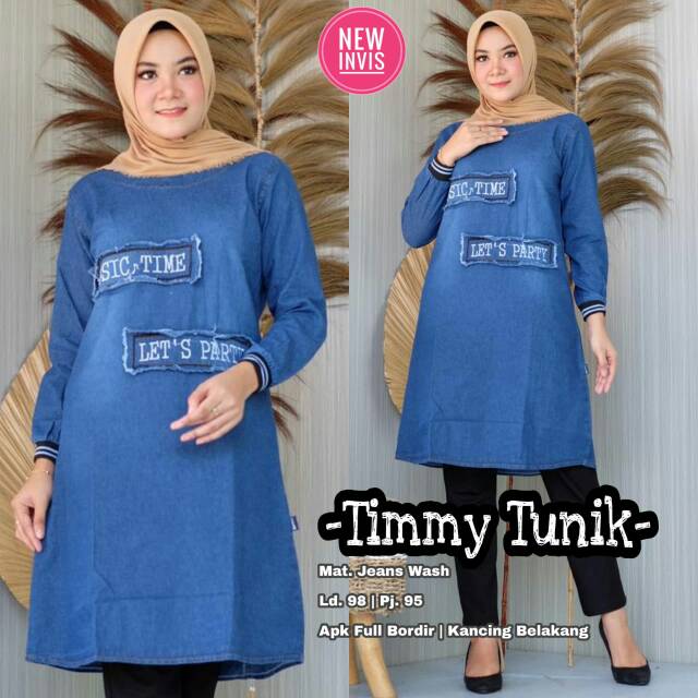 Timmy Tunik By Invis // Tunik Jeans // Tunik Jeans Jumbo // Tunik Jeans Import