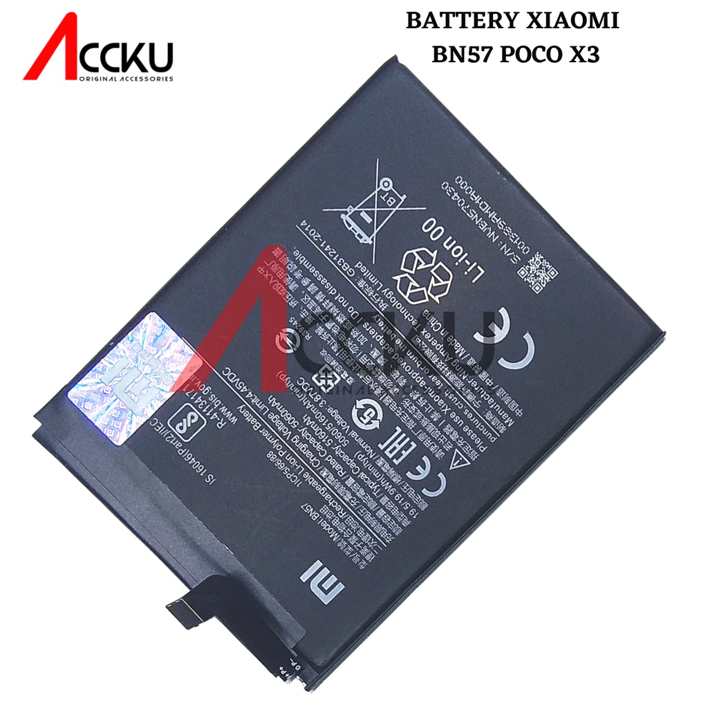 BATTERY XIAOMI POCO X3 BATTERY  XIAOMI BN57 BATERAI XIOMI POCO X3 BATERAI XIAOMI BN57 ORI