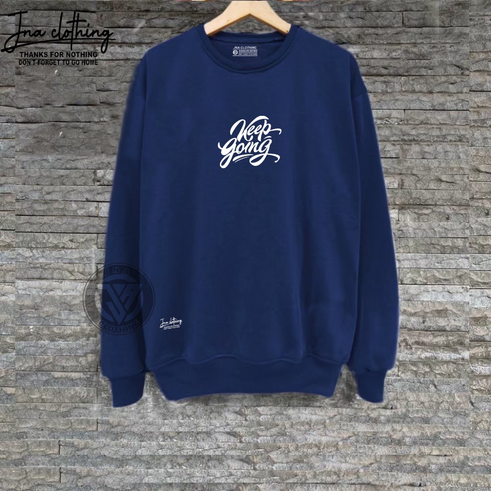 Sweater Pria Wanita Distro Crewneck Sablon Print Suiter Cowok Cewek Jumbo Switer Krunek Oversize Bigsize Katun Tebal