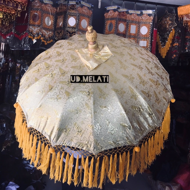 PAYUNG BALI KAIN SINGAPUR / KALOKE DIAMETER 1,25 TANPA TONGKAT/STICK