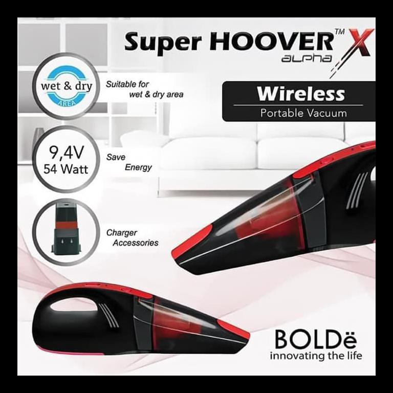 STOK BARU SUPER HOOVER X ALPHA BOLDE - WIRELESS VACUUM CLEANER - RECHARGEABLE - KUNING VACUM