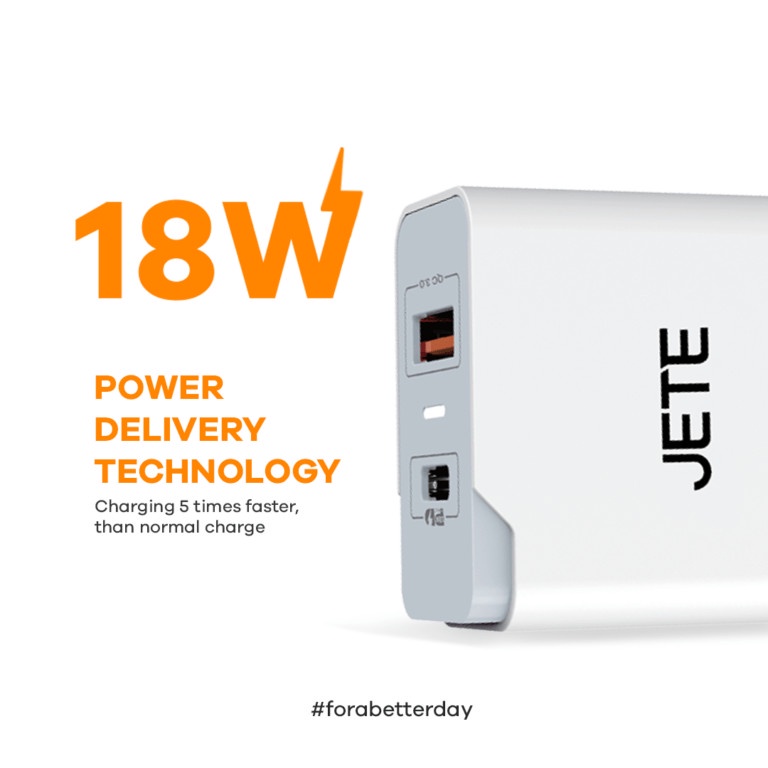 JETE Charger 18W Power Delivery + USB Type C to Lightning 20W Cable | Charger Iphone Type C to Lightning - Garansi Resmi 2 Tahun