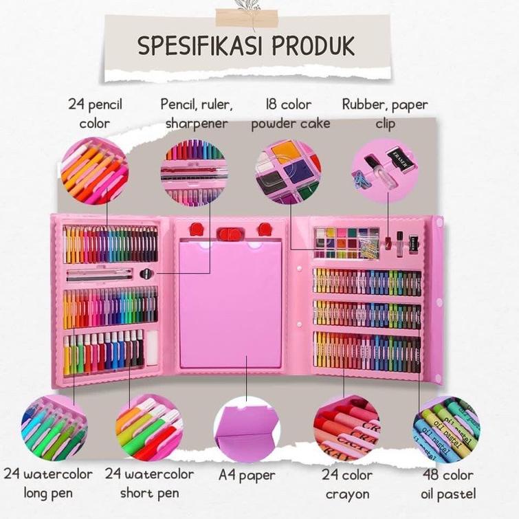 

[KODE PRODUK Z6HBK9376] Alat Lukis Set 208pcs Crayon Oil Paste Pensil Warna Pensil Warna Cair Anak Mewarnai