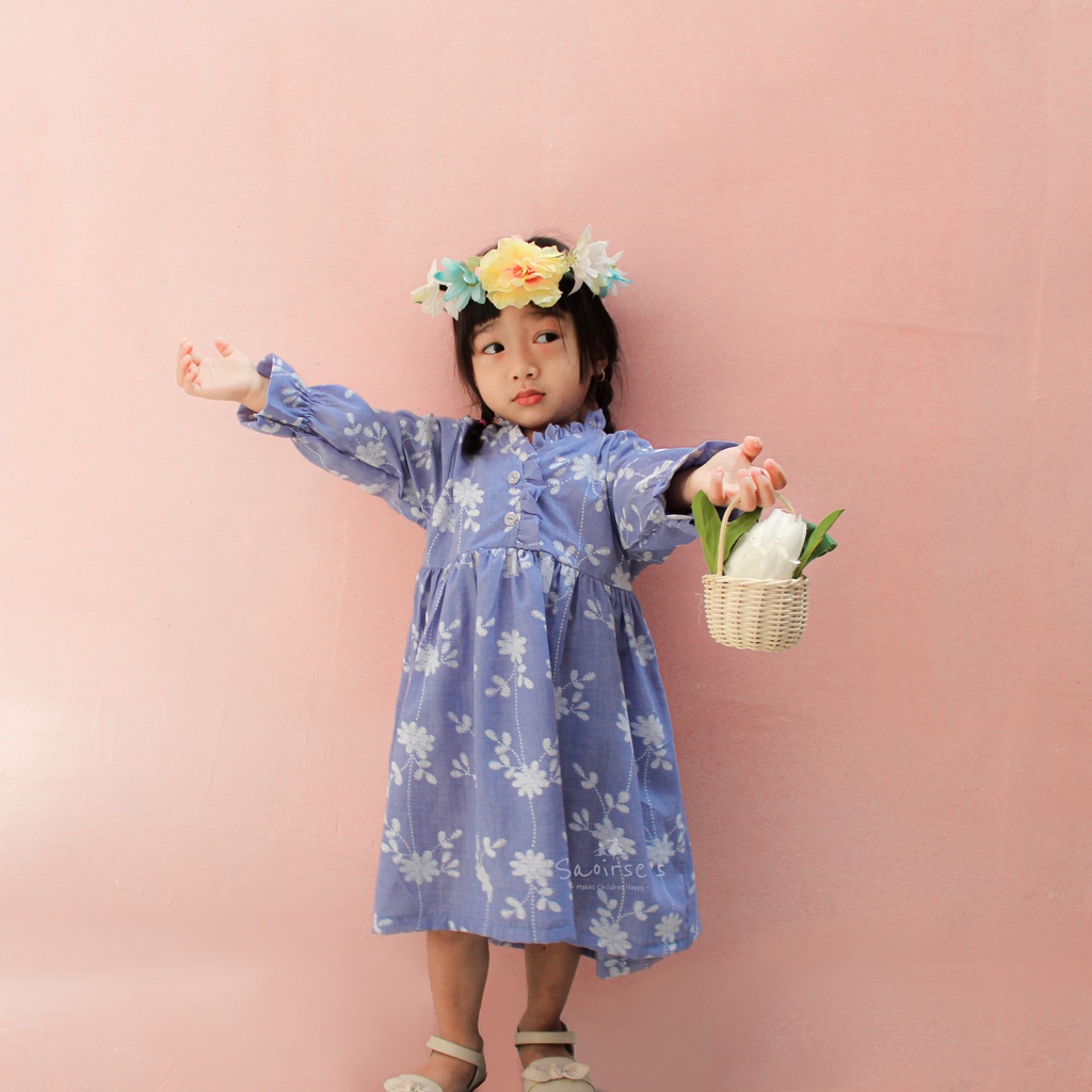 Saoirse's Melida Dress - baju floral anak perempuan