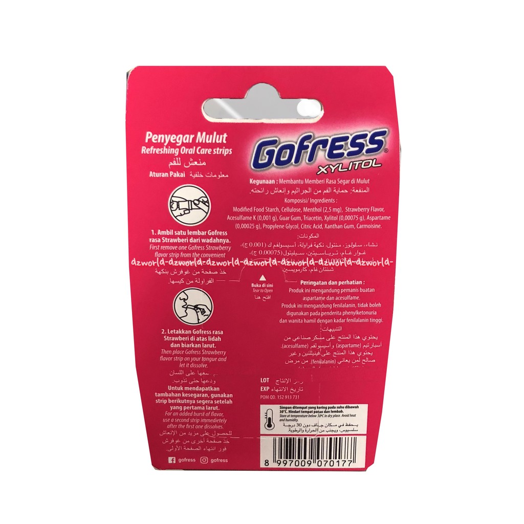 Gofress Peppermint 24strips Dengan Xylitol Permen Kertas Lembaran Extra Penyegar Nafas Gofres Go Fres Go Fresh