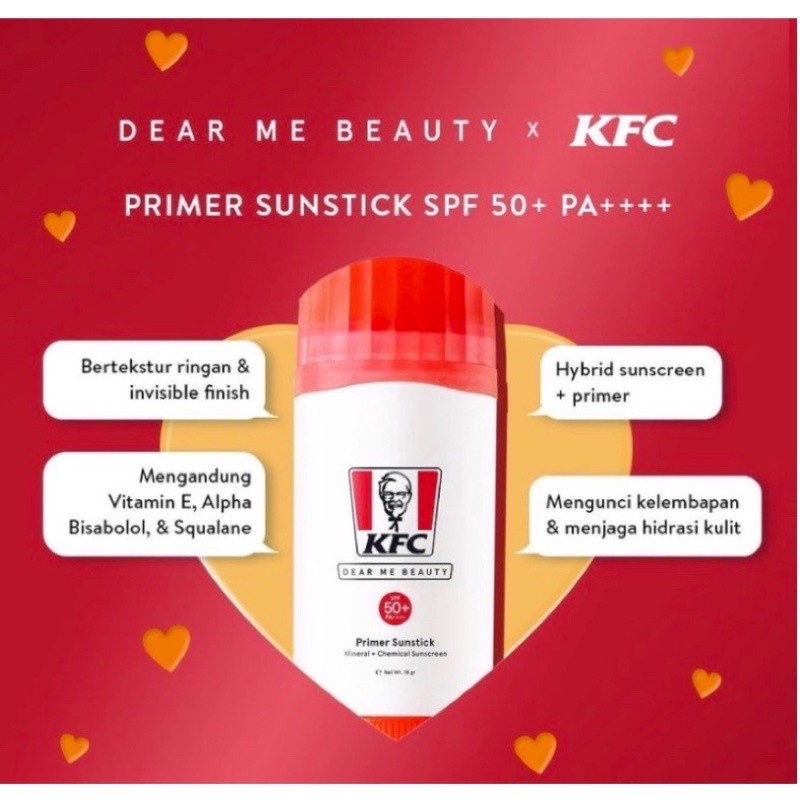 DEAR ME BEAUTY X KFC Primer Sunstick SPF50+ PA++++ | Hydrating Primer Sheet Mask | Skin Barrier Water Cream