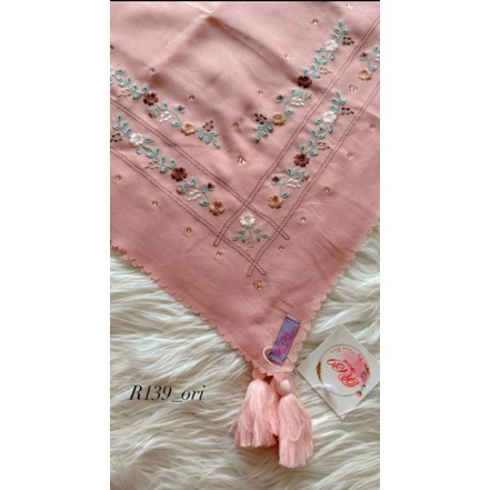 NEW HIJAB SEGIEMPAT R139 ORIGINAL/VOAL PREMIUM/CLARISSA HIJAB/SEGI EMPAT BORDIR