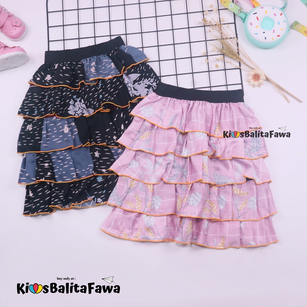 Rok Tumpuk Uk. 7-9 th / Rok Anak Cewek Skirt Perempuan Pesta Harian Murah Motif