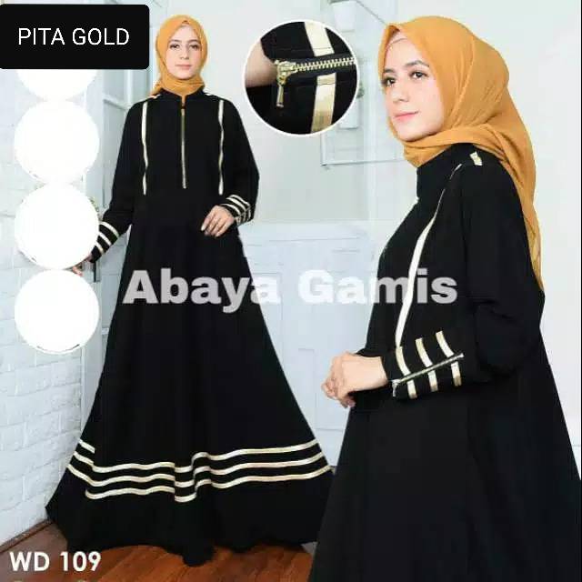 Abaya Busui PITA Bahan Saudi Jetblack Syar'i / Abaya Hitam Arabian Style INDO ABAYA