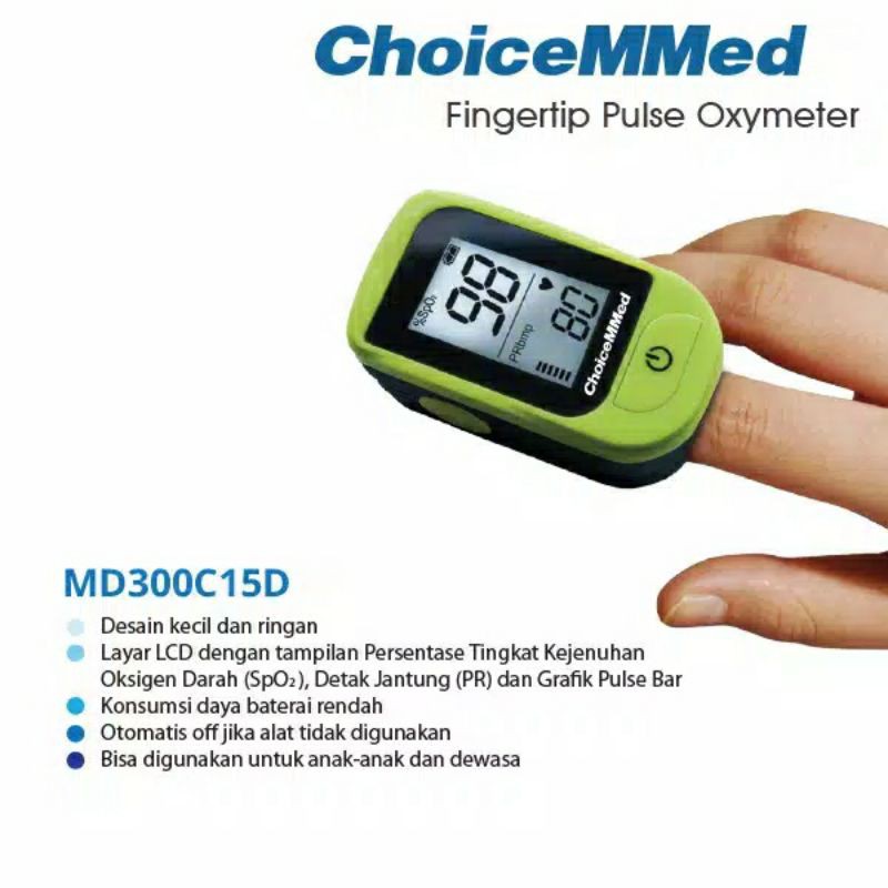 OXIMETER CHOICEMMED MD300C15D FINGERTIP FULSE OXIMETER CHOICEMED SUTURASI