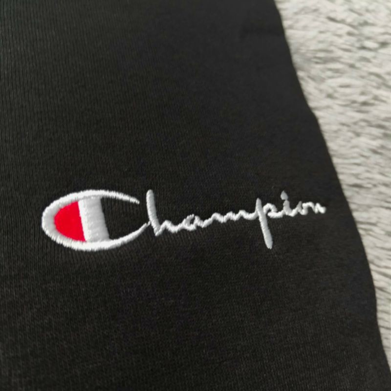 Sweater Hoodie Champion Logo Script Bordir Premium Hight Quality Fulltag&amp;Lebel