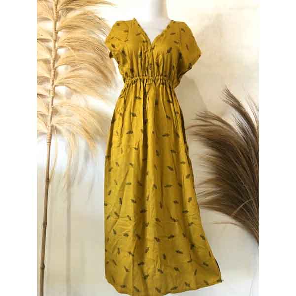 Dress Manohara Bali Panjang Mawar-Panicum Mustard