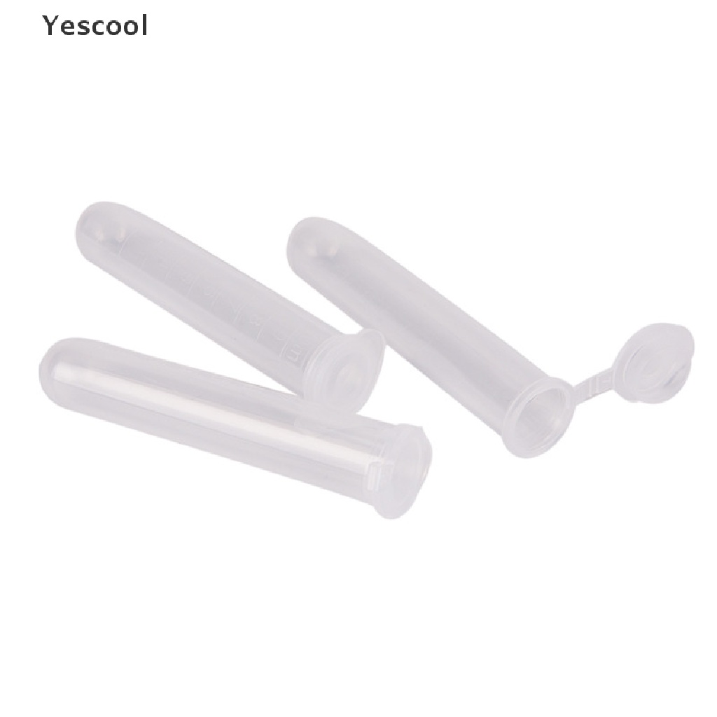 Yescool 10pcs Tabung Sentrifugal Mikro 10ml Bahan Plastik Transparan Dengan Tutup snap