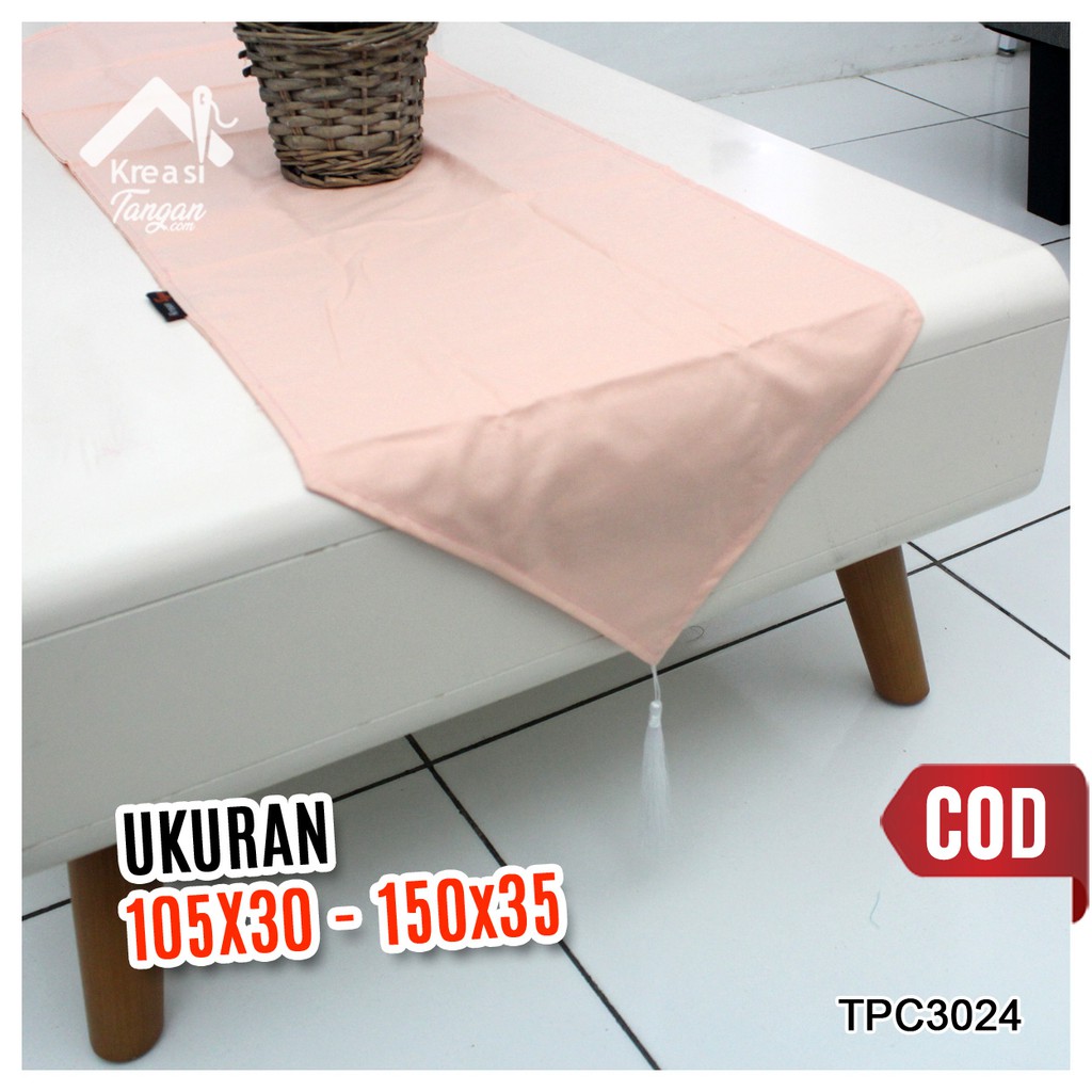 Taplak Meja Polos Table Runner POLOS PEACH Ukuran 105x30 &amp; 150x35 (TPC3024)