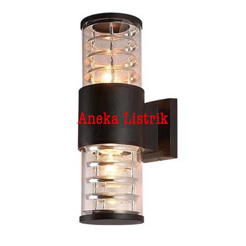 LAMPU HIAS DINDING OUTDOOR MINIMALIS TABUNG SPIRAL 2 SISI / LAMPU PILAR / WALL LAMP SPIRAL 2 SISI