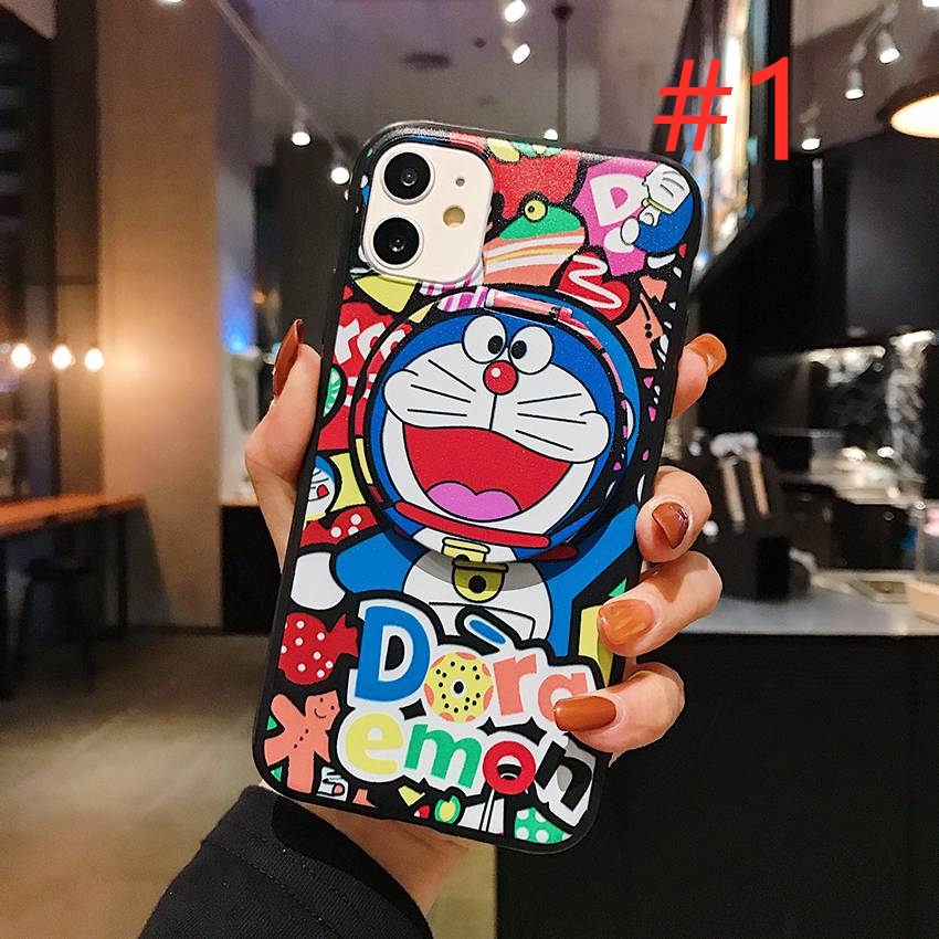 Doraemon Soft Case OPPO A5 A9 A53 A33 2020 A91 3 A3SC1 C11 A7 A5S A12 A1K A37 Neo 9 A57 A39 F1S F5 Youth A71 F9 F11 Pro 5 5S 5i C3 7 Narzo 20 Pro 7i C17 Mirror Holder