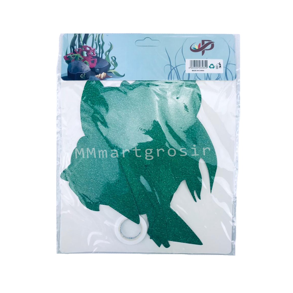 Banner Mermaid / Banner Happy Birthday / Hiasan ulang tahun / Polos
