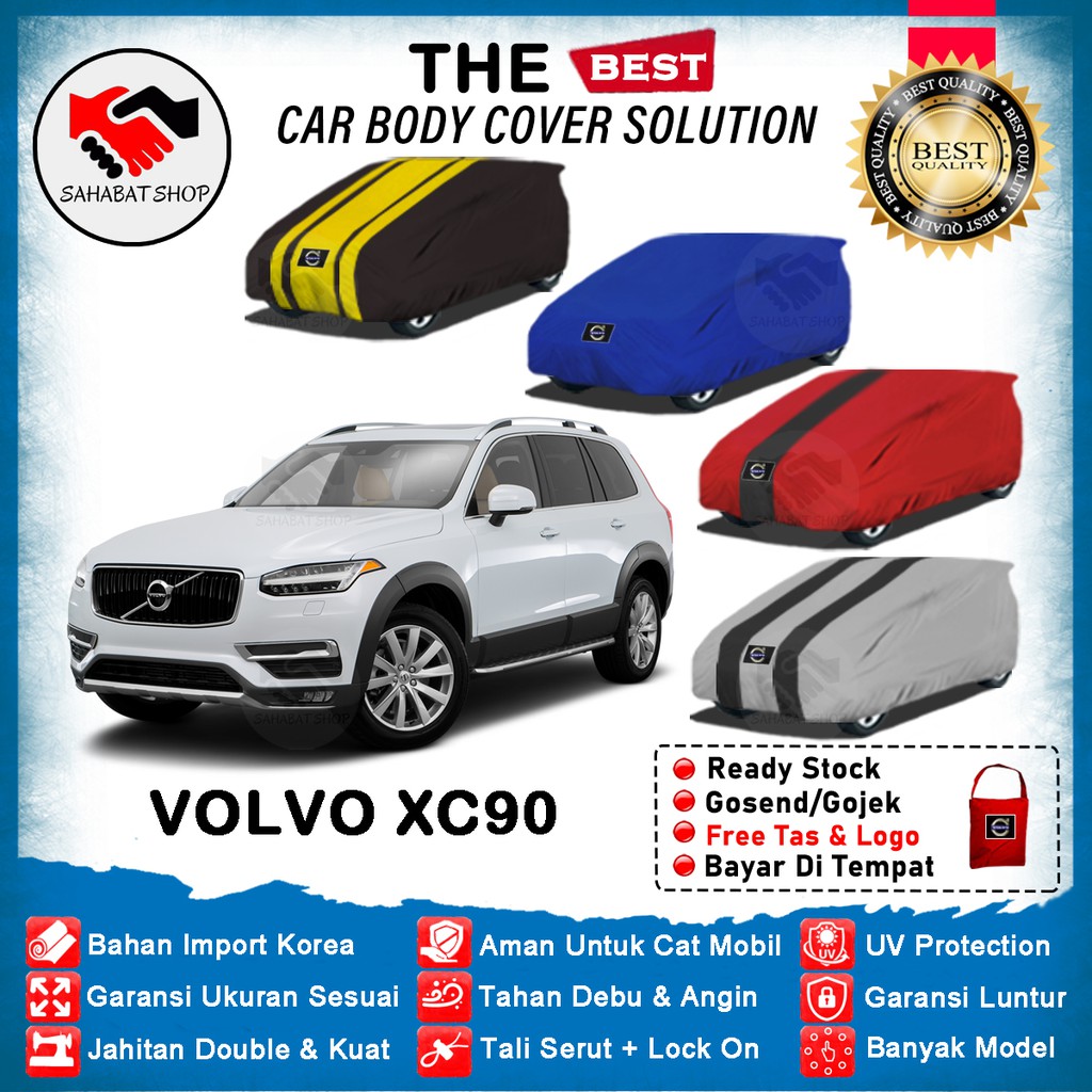 Sahabat Body Cover Mobil Volvo XC90 / Sarung Penutup Volvo XC 90 Outdoor 2016 2017 2018 2019 2020 2021 2022 2023 / Mantel Tutup Selimut Jas Pelindung Kerodong Pembungkus Mantol Kelambu Kerudung Terpal Mobil Volvo XC90 Waterproof Anti Air Model Biru