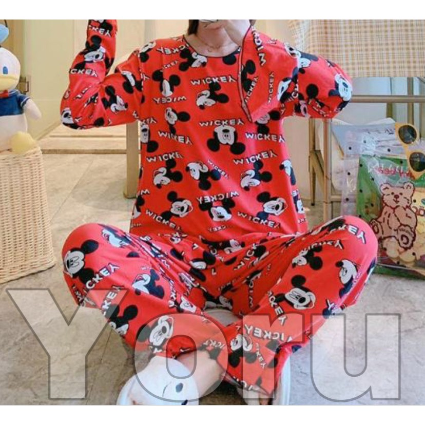 Pamelo.id PP Neci PP Trompet/Baju Tidur Wanita import/Piyama Import/Stelan Baju Tidur wanita/Korea Style/Piyama import-PPN2 MK Red pp