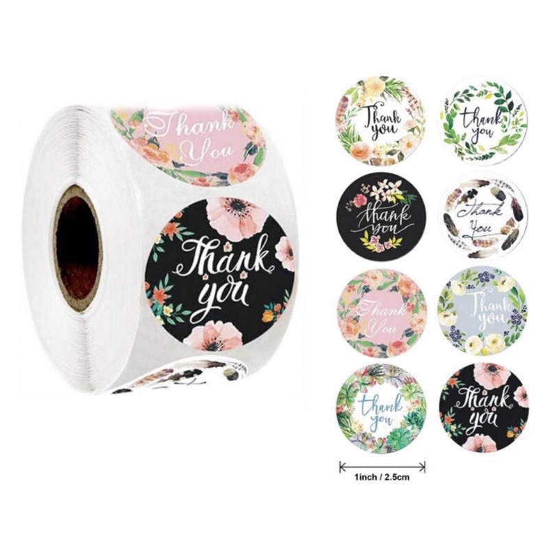 

[ BUKAN 1 ROLL!!!! ] Sticker Thank You Flower Series / Stiker Label / Stiker Ucapan Terima Kasih