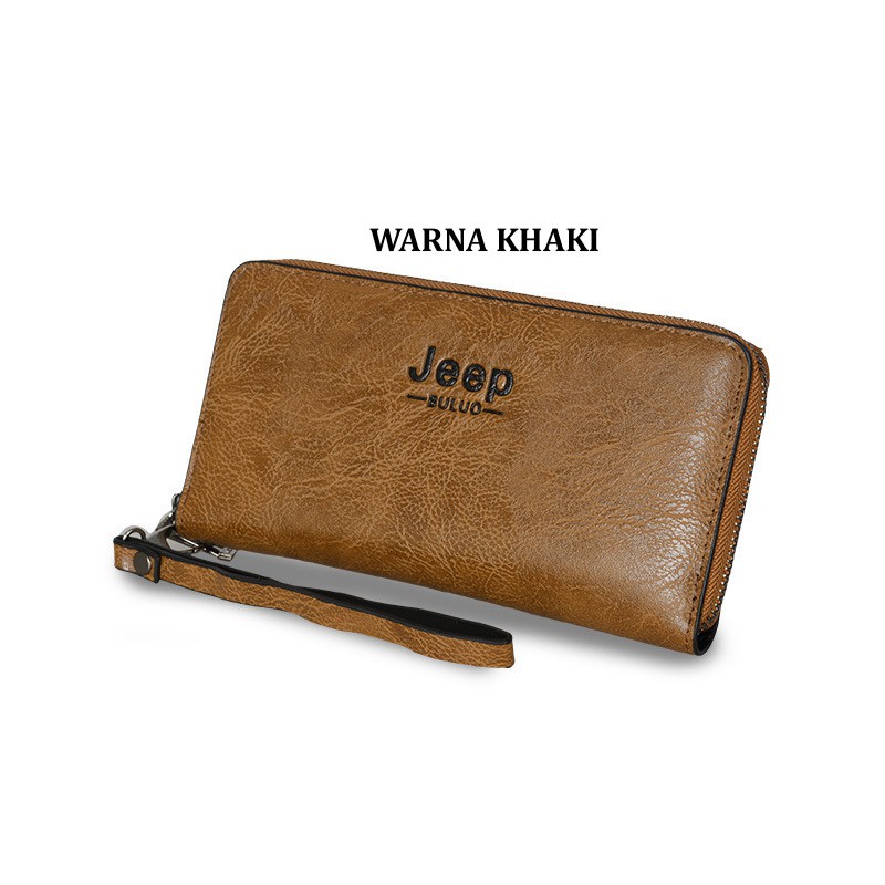 DOMPET TANGAN RESLETING BANYAK SLOT JEEP 1126 KUALITAS PREMIUM DENGAN TALI PENDEK