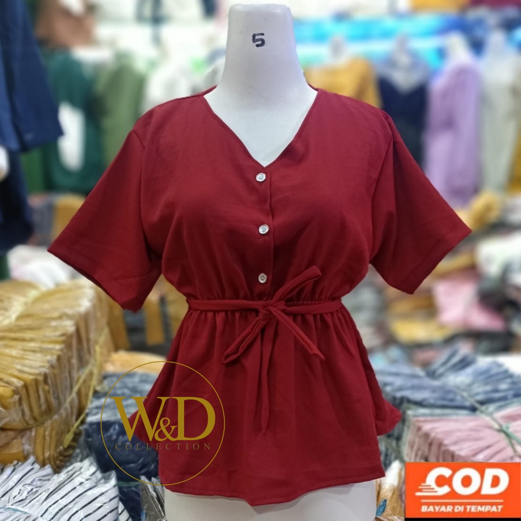 BLOUSE CROP BAJU ATASAN WANITA KEKINIAN BAJU WANITA TERBARU CROP SABRINA COD 016-Maroon 01