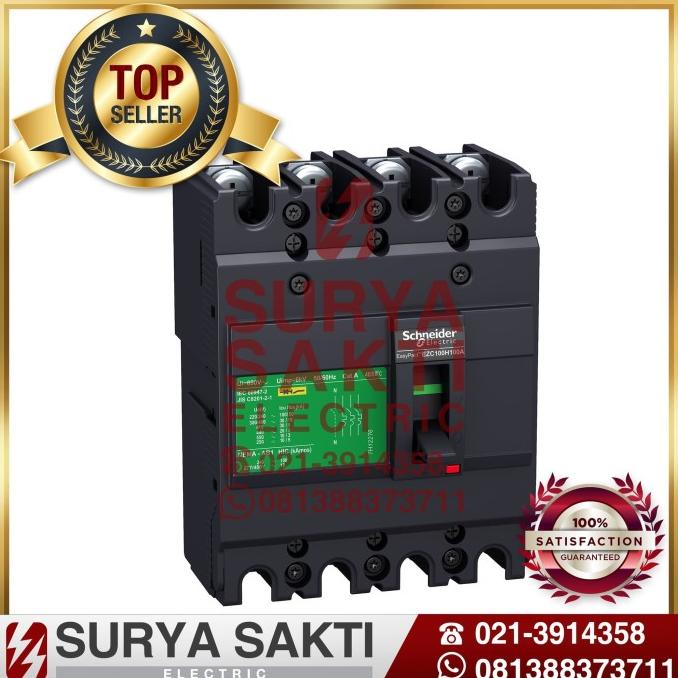 SCHNEIDER EasyPact MCCB EZC100H 30A / 30 A 4P 30KA MCCB ada stock