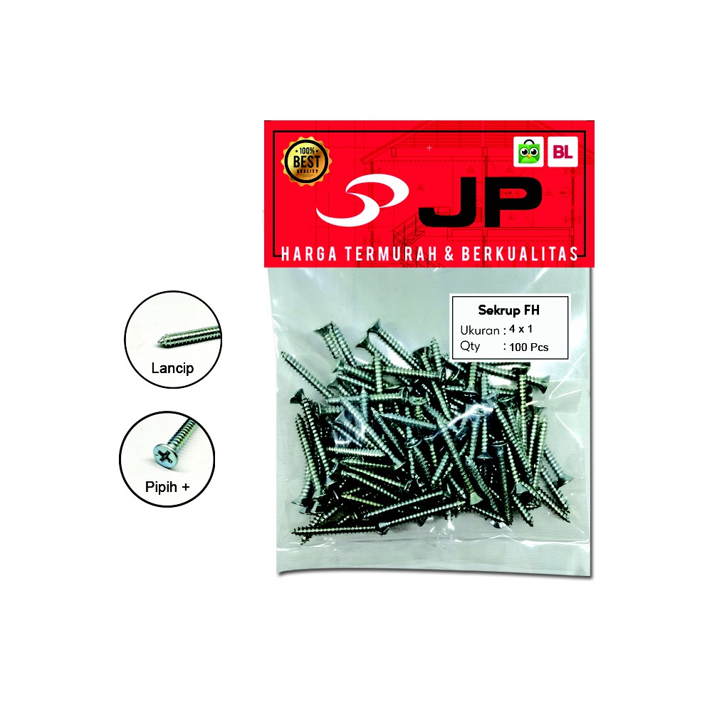 SEKRUP FH 4 x 1 - SKRUP FH 4x1 BAUT TAPPING ISI 100 PCS